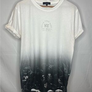 River Island White and Black Ombre Men's Tee